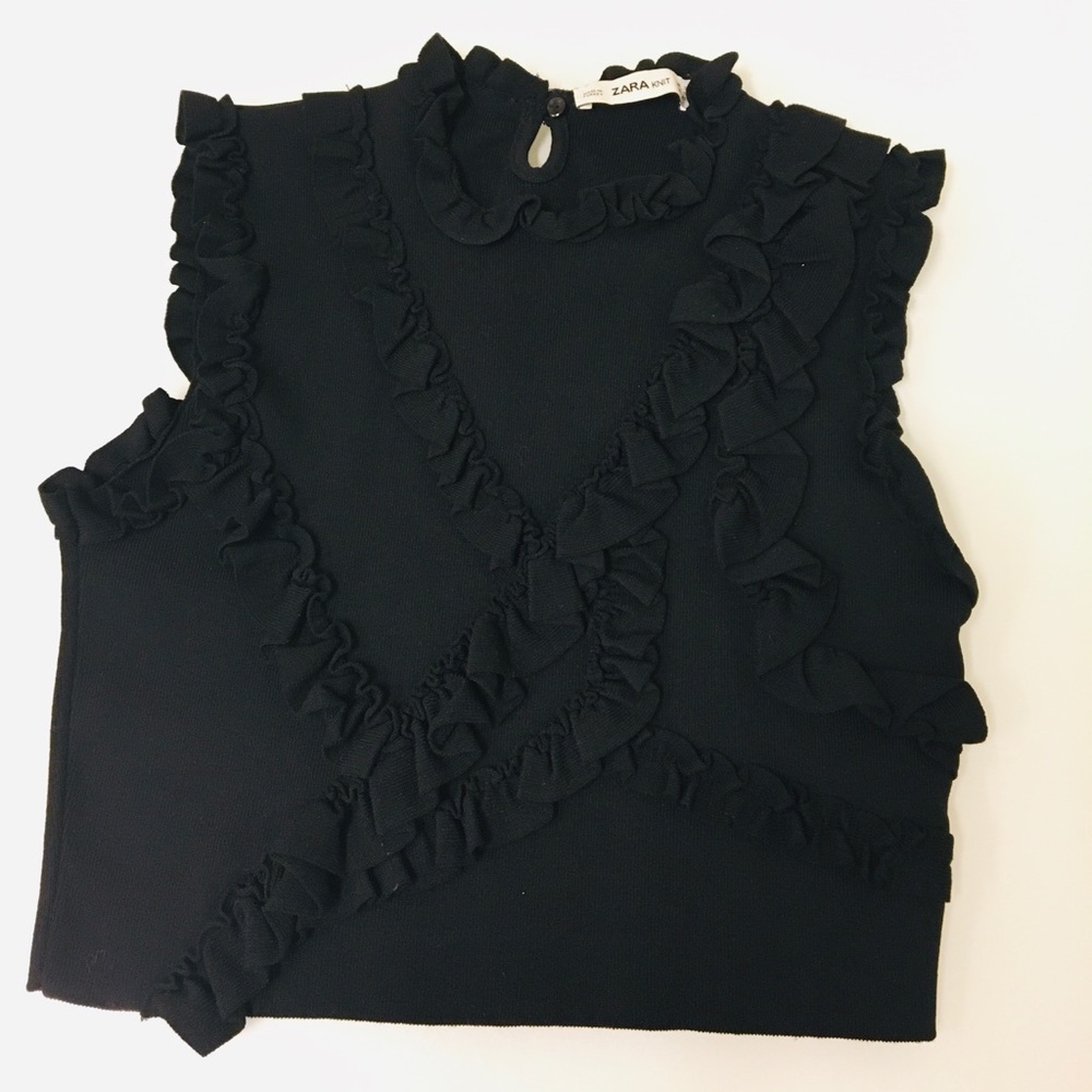 Zara black knit top sz small